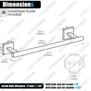 Alternative view of Toallero de 20 pulgadas de acero inoxidable color dorado - KOKOSIRI